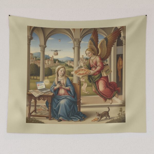 Item preview, The Annunciation Reimagined: Pizza Delivery Edition designed and sold by SammyMorry.