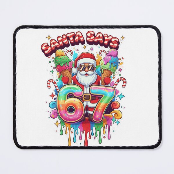 Item preview, Santa Says 6 7 Ice Cream Drip Christmas Shirt - Trendy Holiday Sticker 2025 designed and sold by GeniePixel.