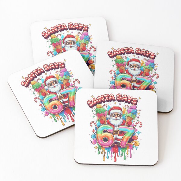 Item preview, Santa Says 6 7 Ice Cream Drip Christmas Shirt - Trendy Holiday Sticker 2025 designed and sold by GeniePixel.