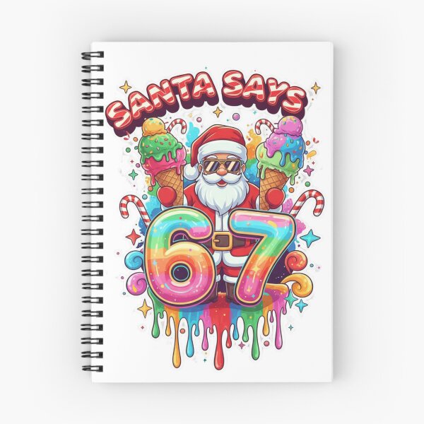 Item preview, Santa Says 6 7 Ice Cream Drip Christmas Shirt - Trendy Holiday Sticker 2025 designed and sold by GeniePixel.