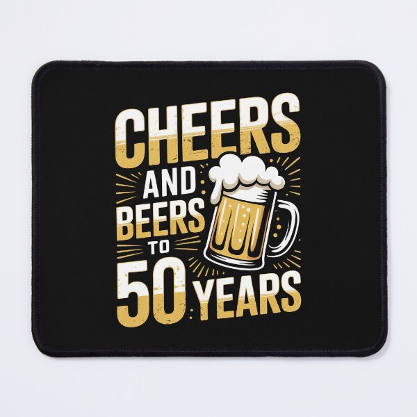 Item preview, Cheers And Beers To 50 Years 50th Birthday Gift, Retro vintage designed and sold by graphic-genie.