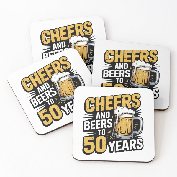 Item preview, Cheers And Beers To 50 Years 50th Birthday Gift, Retro vintage designed and sold by graphic-genie.