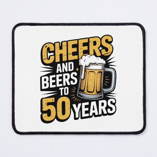 Item preview, Cheers And Beers To 50 Years 50th Birthday Gift, Retro vintage designed and sold by graphic-genie.