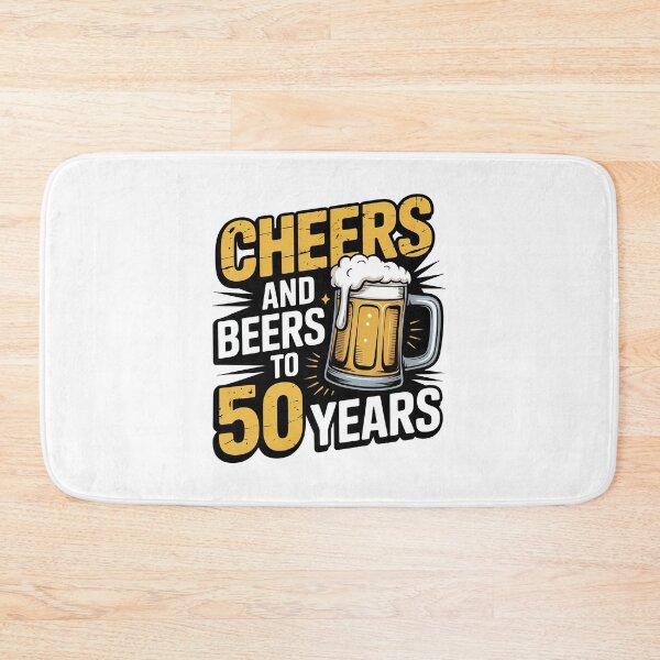 Item preview, Cheers And Beers To 50 Years 50th Birthday Gift, Retro vintage designed and sold by graphic-genie.