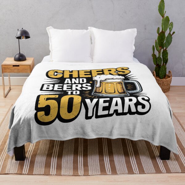 Item preview, Cheers And Beers To 50 Years 50th Birthday Gift, Retro vintage designed and sold by graphic-genie.