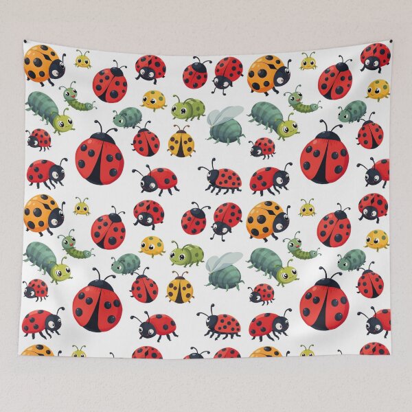 Item preview, Colorful Ladybugs and Caterpillars Pattern designed and sold by SassyArtistry.