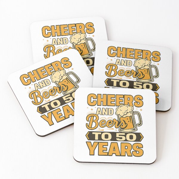 Item preview, Cheers And Beers To 50 Years 50th Birthday Gift, Retro vintage designed and sold by graphic-genie.