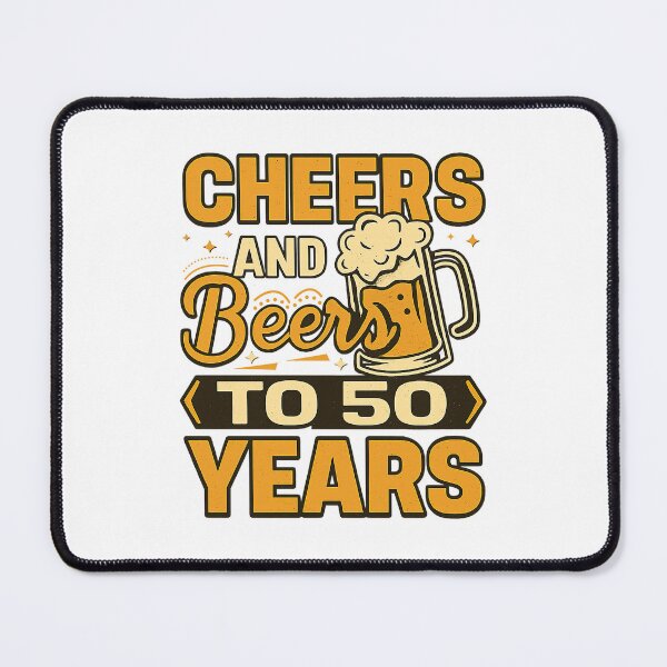Item preview, Cheers And Beers To 50 Years 50th Birthday Gift, Retro vintage designed and sold by graphic-genie.