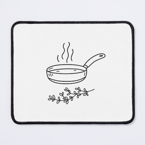 Item preview, A thyme stem placed near a sizzling skillet on a stove designed and sold by rasagamastore.
