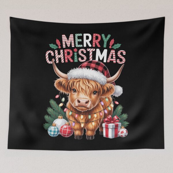 Item preview, Merry Christmas Scottish Highland Cow Xmas Farm Animal Lover designed and sold by ValerieRodrigue.