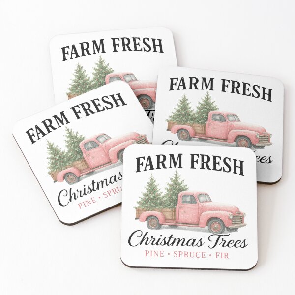 Item preview, Coquette Pink Christmas Truck - Christmas Farm Fresh Tree designed and sold by msmeylin.