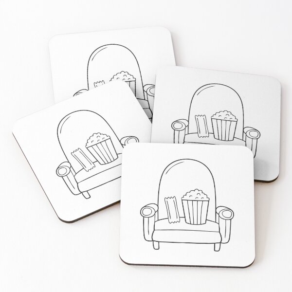 Item preview, A ticket beside a popcorn box on a theater seat designed and sold by rasagamastore.