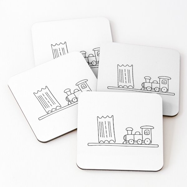 Item preview, A ticket beside a toy train on a wooden shelf designed and sold by rasagamastore.