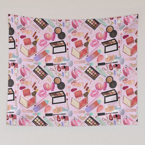 Item preview, I’m Just a Girl — Makeup Lover Aesthetic Pattern | Beauty Products & Glam Accessories Repeating Design - Pink designed and sold by StudioSamanthaa.