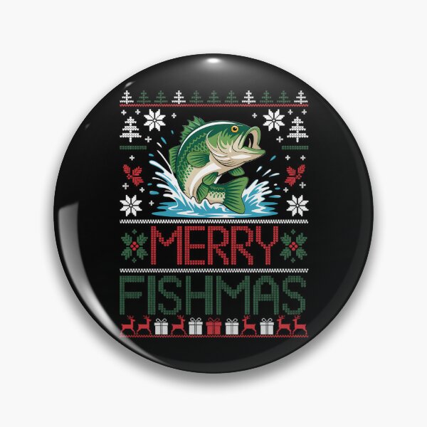 Item preview, Merry Fishmas Bass Fish Fishing Christmas Ugly Xmas designed and sold by ValerieRodrigue.