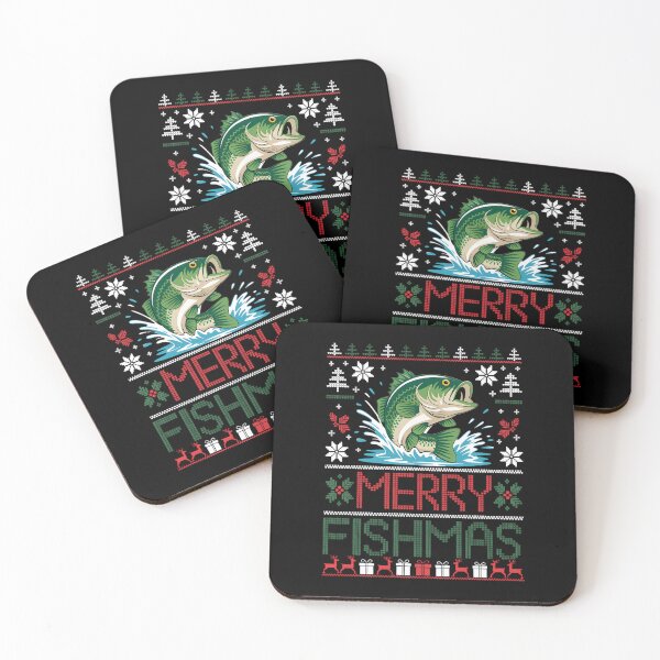 Item preview, Merry Fishmas Bass Fish Fishing Christmas Ugly Xmas designed and sold by ValerieRodrigue.