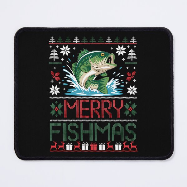 Item preview, Merry Fishmas Bass Fish Fishing Christmas Ugly Xmas designed and sold by ValerieRodrigue.