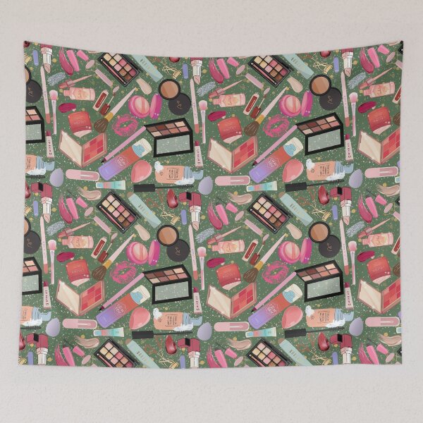Item preview, I’m Just a Girl — Makeup Lover Aesthetic Pattern | Beauty Products & Glam Accessories Repeating Design - Green designed and sold by StudioSamanthaa.