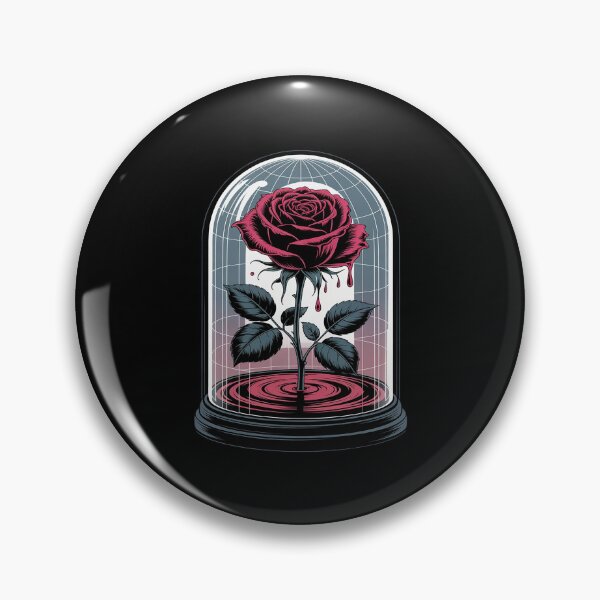 Item preview, Black Rose in Cracked Dome Sadcore Gothic Romance designed and sold by PeteHomenick.