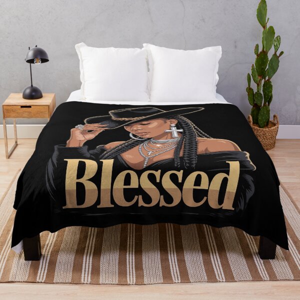 Item preview, Black Woman Cowgirl Praying Blessed Christian Afro African designed and sold by PeteHomenick.