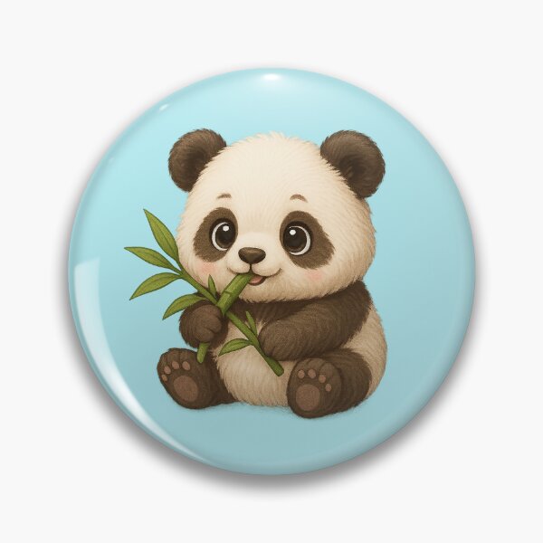 Item preview, Cute Kawaii Panda Eating Bamboo Illustration designed and sold by Raddoodles.