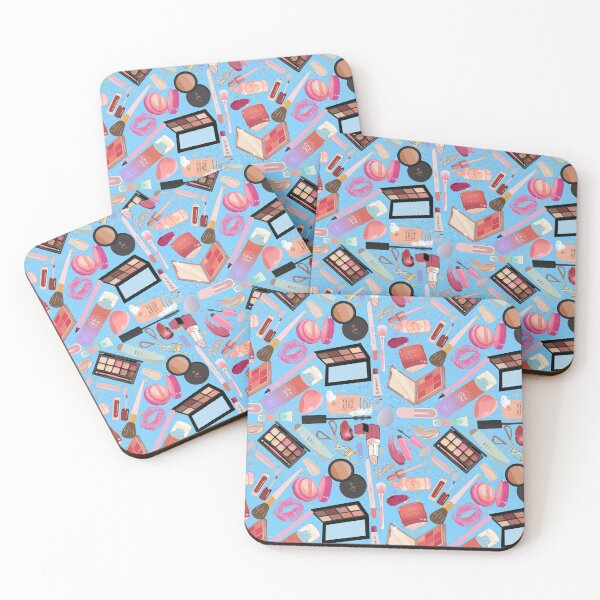 Item preview, I’m Just a Girl — Makeup Lover Aesthetic Pattern | Beauty Products & Glam Accessories Repeating Design - Bright Blue designed and sold by StudioSamanthaa.