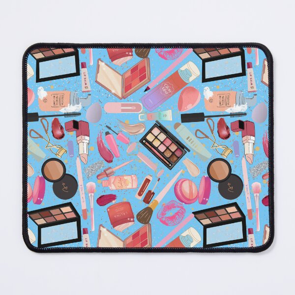Item preview, I’m Just a Girl — Makeup Lover Aesthetic Pattern | Beauty Products & Glam Accessories Repeating Design - Bright Blue designed and sold by StudioSamanthaa.