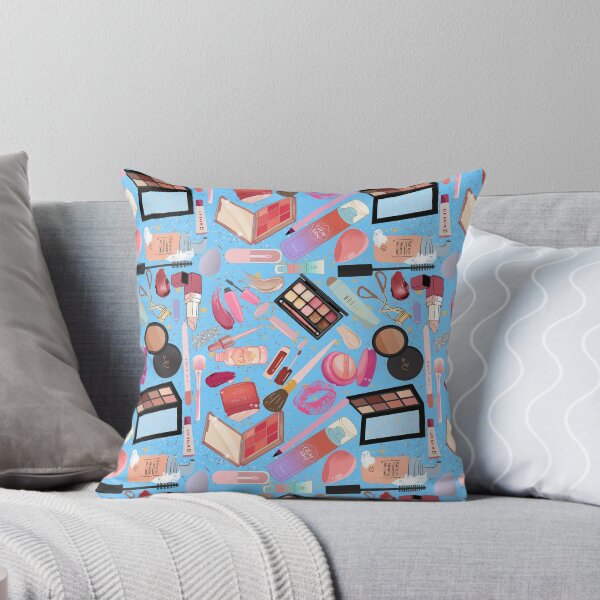 Item preview, I’m Just a Girl — Makeup Lover Aesthetic Pattern | Beauty Products & Glam Accessories Repeating Design - Bright Blue designed and sold by StudioSamanthaa.