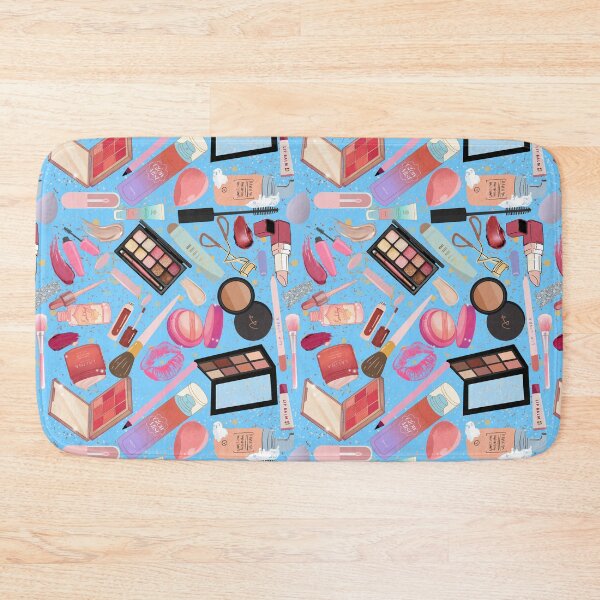 Item preview, I’m Just a Girl — Makeup Lover Aesthetic Pattern | Beauty Products & Glam Accessories Repeating Design - Bright Blue designed and sold by StudioSamanthaa.