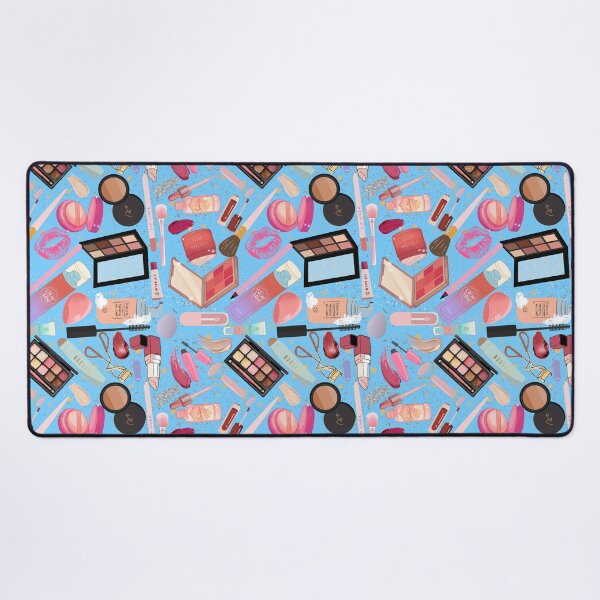 Item preview, I’m Just a Girl — Makeup Lover Aesthetic Pattern | Beauty Products & Glam Accessories Repeating Design - Bright Blue designed and sold by StudioSamanthaa.