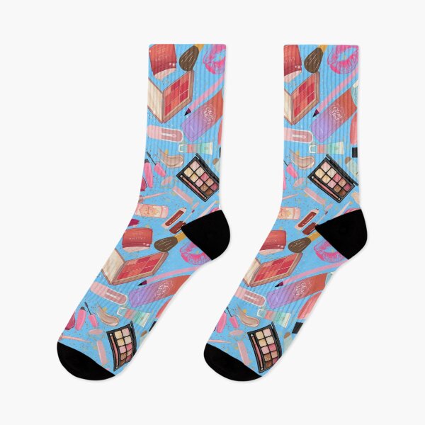 Item preview, I’m Just a Girl — Makeup Lover Aesthetic Pattern | Beauty Products & Glam Accessories Repeating Design - Bright Blue designed and sold by StudioSamanthaa.