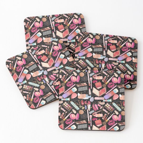Item preview, I’m Just a Girl — Makeup Lover Aesthetic Pattern | Beauty Products & Glam Accessories Repeating Design - Black designed and sold by StudioSamanthaa.