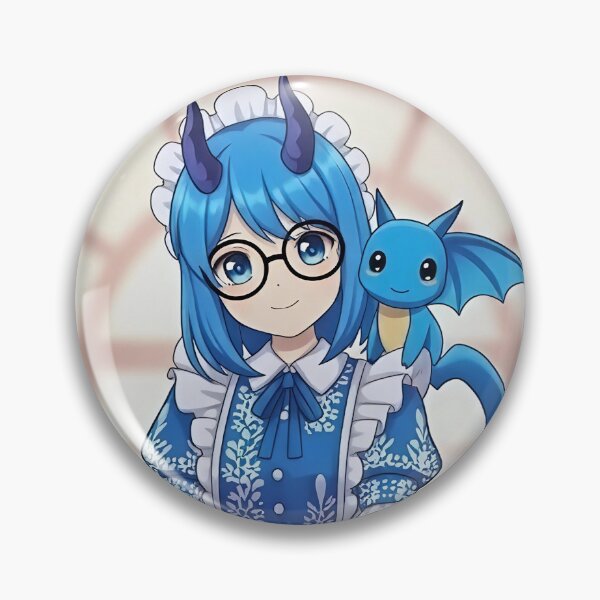 Artikelvorschau, Süßes blaues Drachenmädchen-Maskottchen Anime-Mädchen entworfen und verkauft von DomeGeekArt.