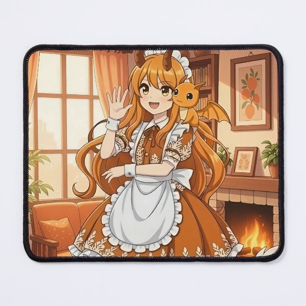Item preview, Orange Dragon Maid Maid Cafe Art designed and sold by DomeGeekArt.