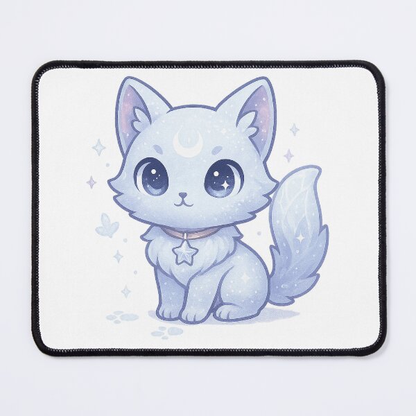 Item preview, Celestial Snow Cat | Crystal Cat Sticker & Kawaii Winter Spirit Animal Art designed and sold by HerDreamCodes.
