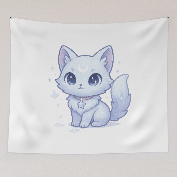 Item preview, Celestial Snow Cat | Crystal Cat Sticker & Kawaii Winter Spirit Animal Art designed and sold by HerDreamCodes.