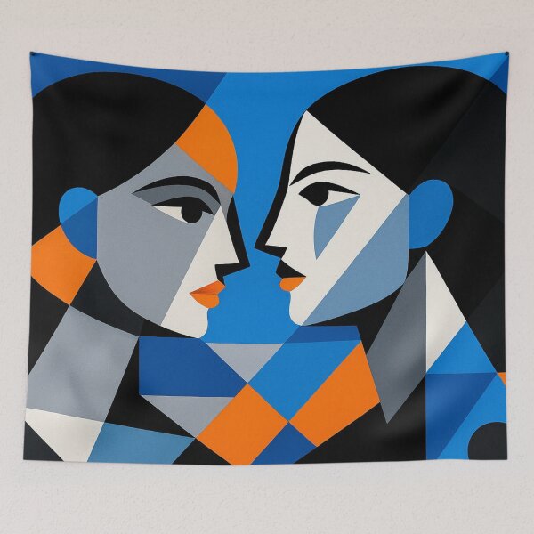 Item preview, Geometric female profiles in friendship designed and sold by Sigtrix.