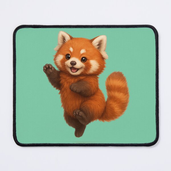 Item preview, Cute Fluffy Red Panda Jumping Playfully designed and sold by Raddoodles.