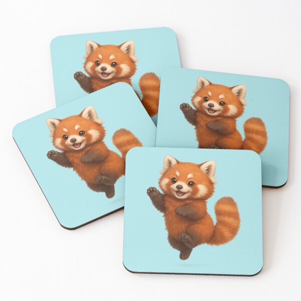 Item preview, Cute Fluffy Red Panda Jumping Playfully designed and sold by Raddoodles.