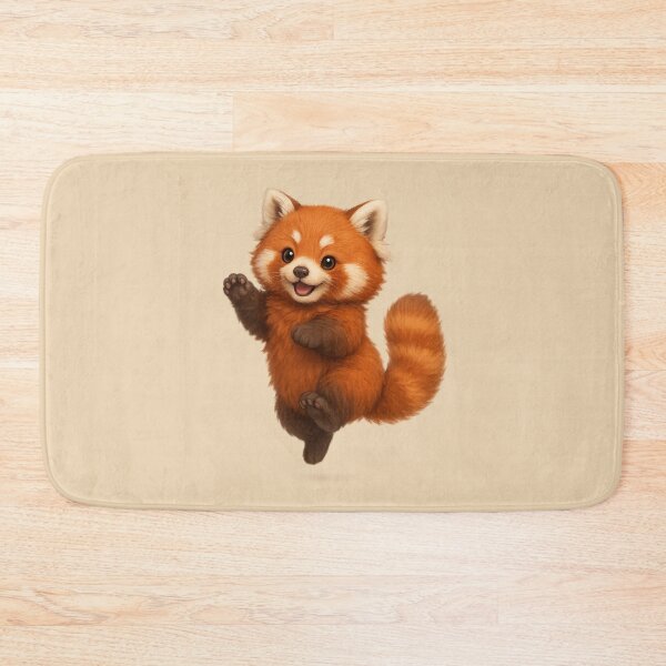 Item preview, Cute Fluffy Red Panda Jumping Playfully designed and sold by Raddoodles.
