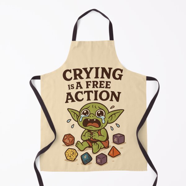 Item preview, Crying is a Free Action – Cute Adventure Goblin with Dice designed and sold by SKADIVIUM.
