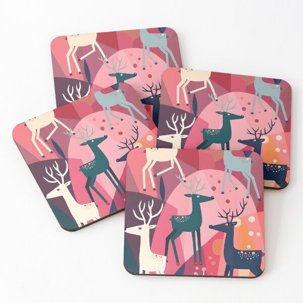 Item preview, Christmas Caribou Pink Kitsch Retro Modern Design designed and sold by taiche.