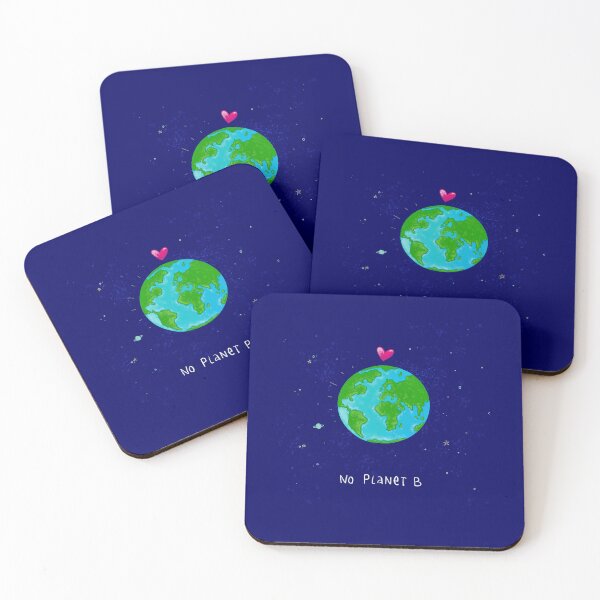 Item preview, Earth Illustration – “No Planet B” | Environmental art, climate protection motif, heart symbol, sustainable message, statement art designed and sold by Liv Merle Kantak.