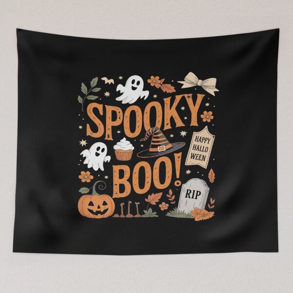 Item preview, Boho Floral Fall Happy Halloween Autumn Spooky Season designed and sold by JulienAureo.