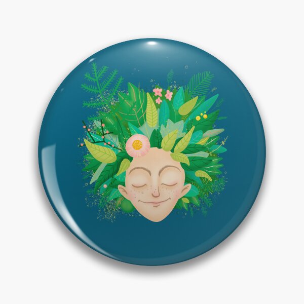 Item preview, Forest Girl Illustration – “Into the forest I go to lose my mind and find my soul” | Nature art, flower wreath, spiritual motif, poetic illustration designed and sold by Liv Merle Kantak.