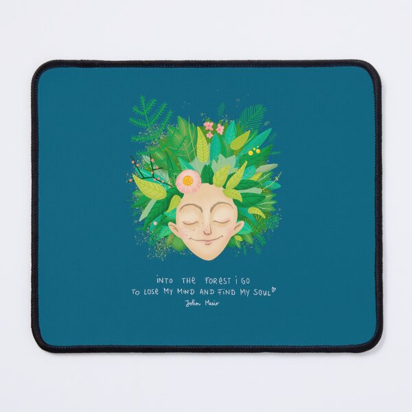 Item preview, Forest Girl Illustration – “Into the forest I go to lose my mind and find my soul” | Nature art, flower wreath, spiritual motif, poetic illustration designed and sold by Liv Merle Kantak.
