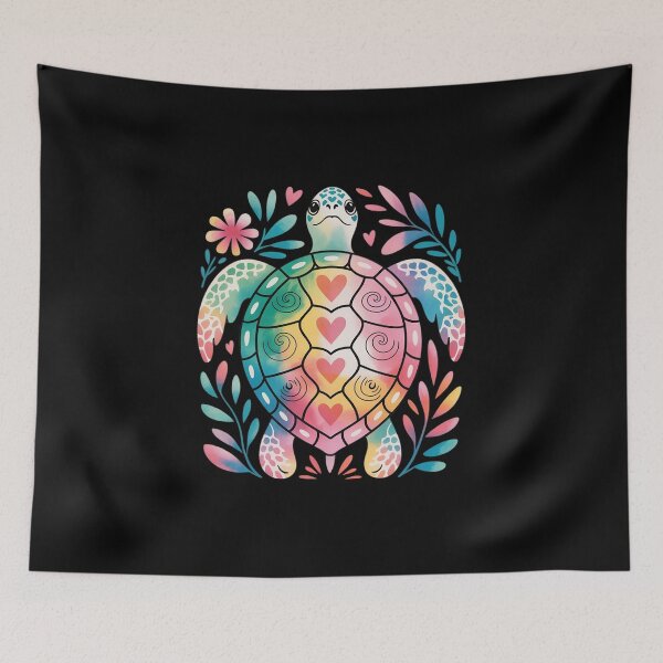 Item preview, Boho Floral Turtle Save The Sea Turtle Ocean Animals designed and sold by tabdejinti.