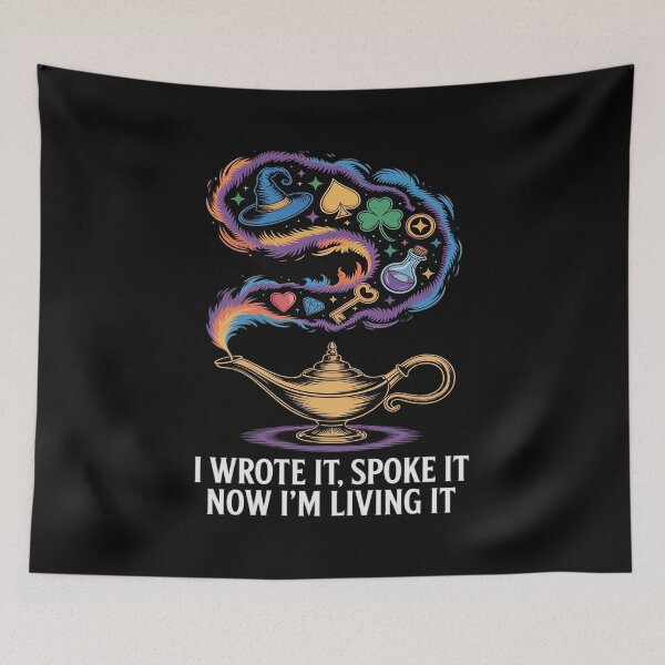 Item preview, Bold Manifestation Quote Genie Lamp Empowering Mantra Wish designed and sold by tabdejinti.