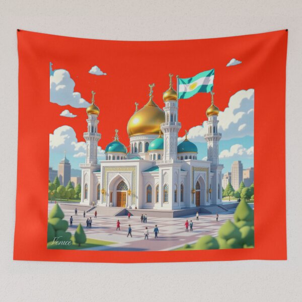 Item preview,  Title Almaty Central Mosque Kazakhstan – 3D Funny Sketch,  designed and sold by PaintMeWorld.