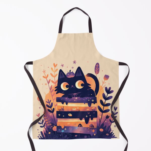 Artikelvorschau, Schwarze Katze mit Tee und Kuchen entworfen und verkauft von WoollenLlama.